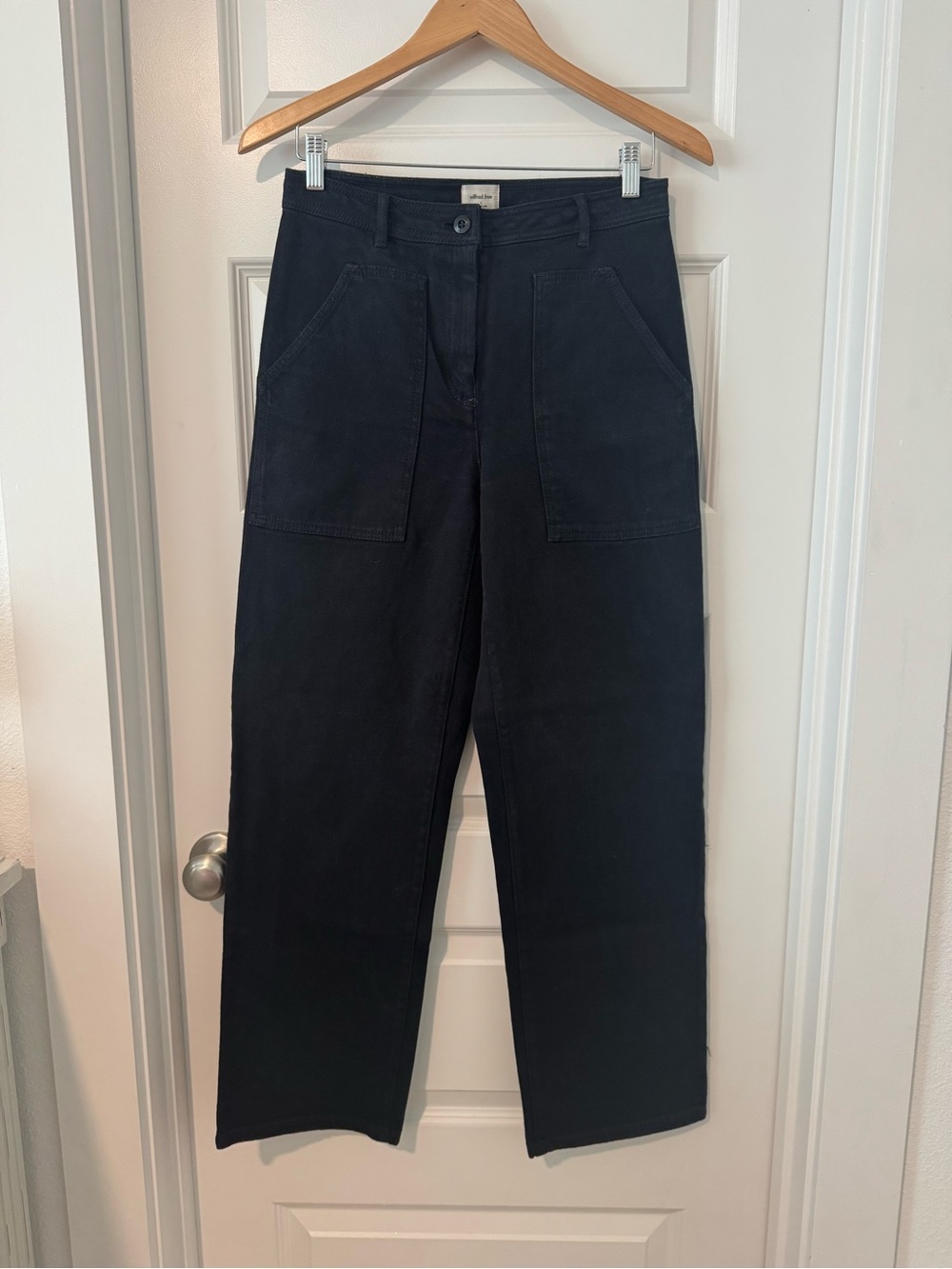 Black Straight-Leg Work Pants